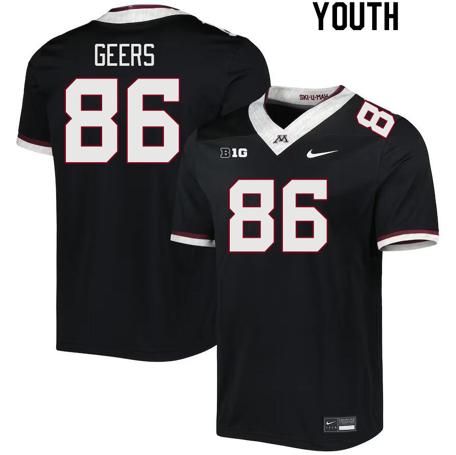 Youth #86 Jameson Geers Minnesota Golden Gophers College Football Jerseys Stitched-Black - Click Image to Close